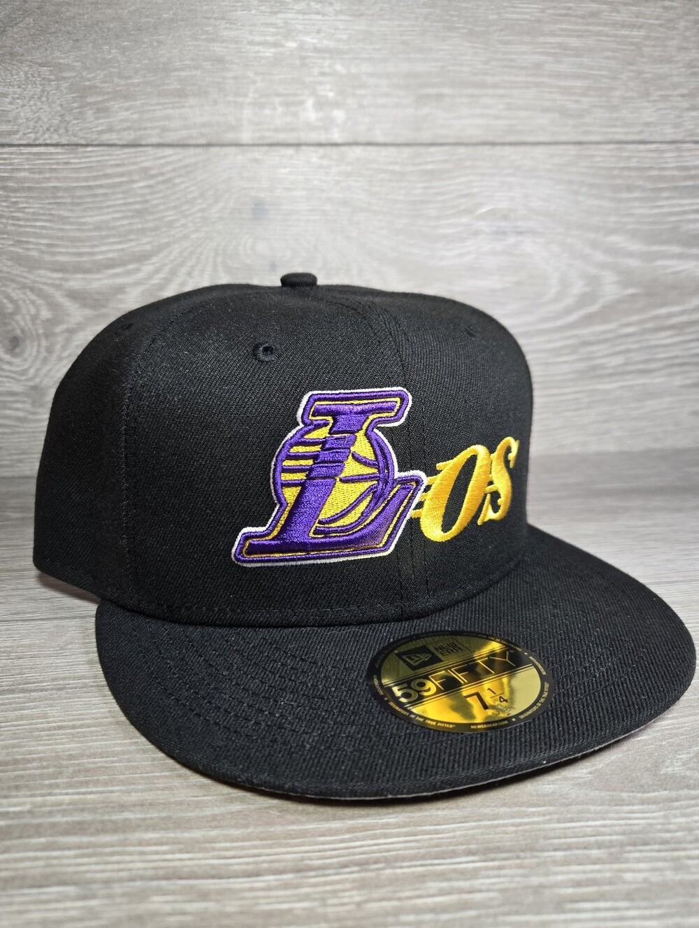 LA Lakers x Born X Raised Fitted Hat New Era 59FIFTY Cap Black Size 7 1/2 New